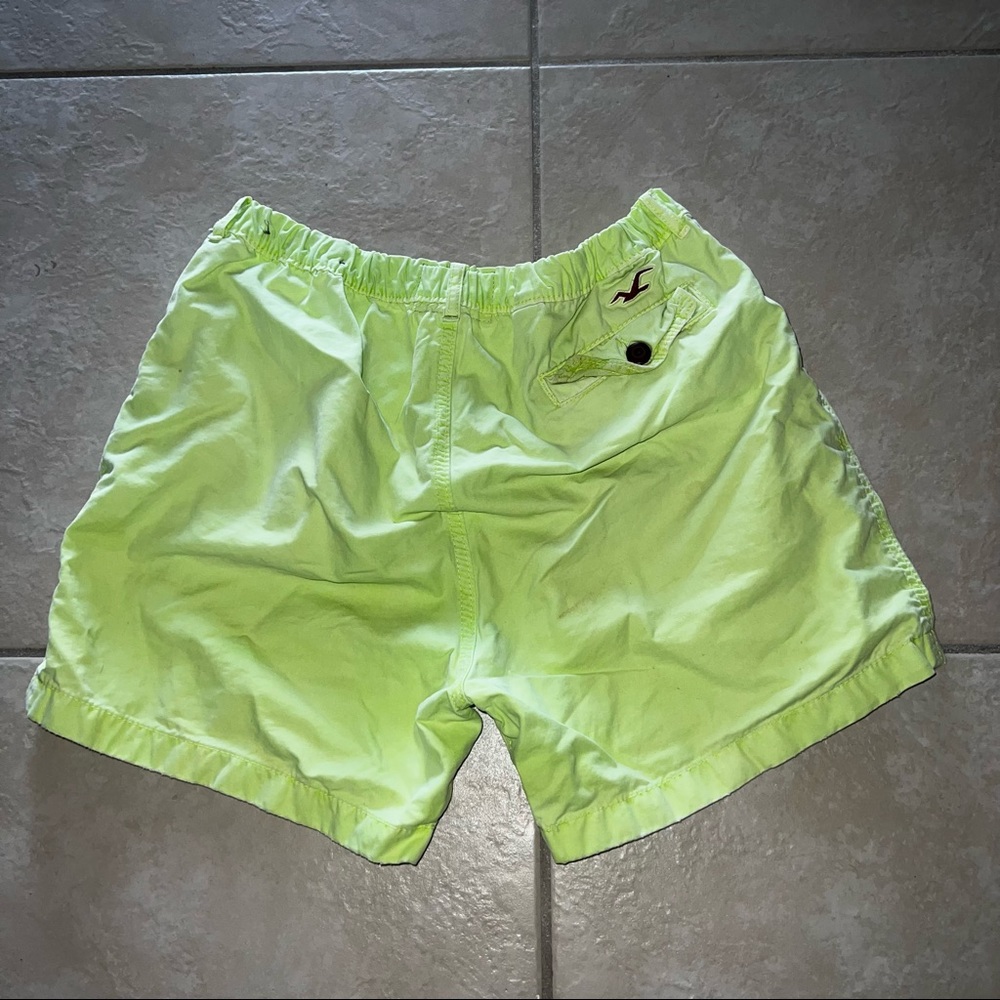 Hollister Bright green shorts elastic waistband L